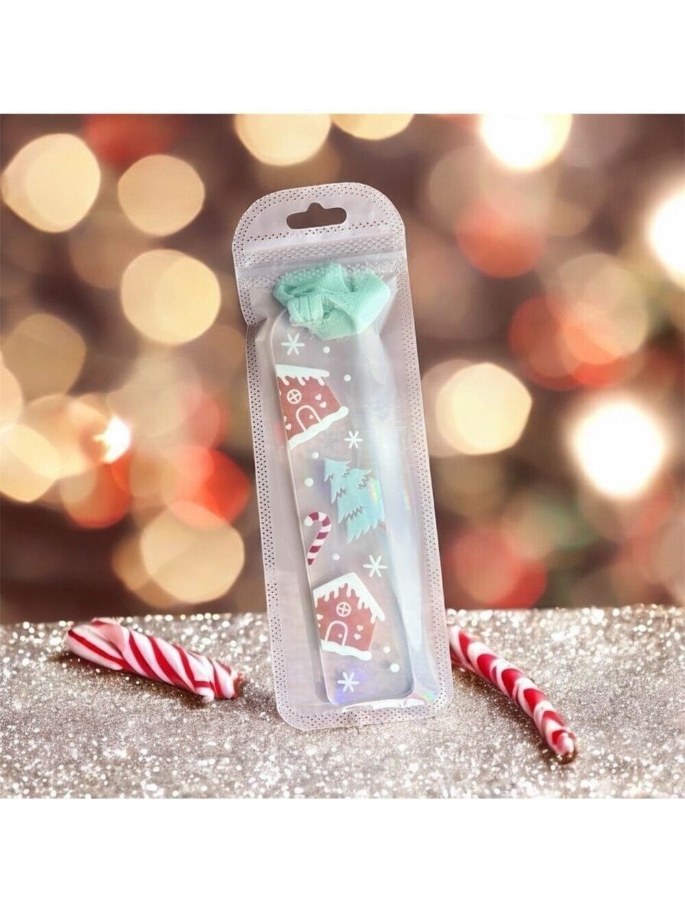 Holiday Bookmark Mint Green Tie Handcrafted